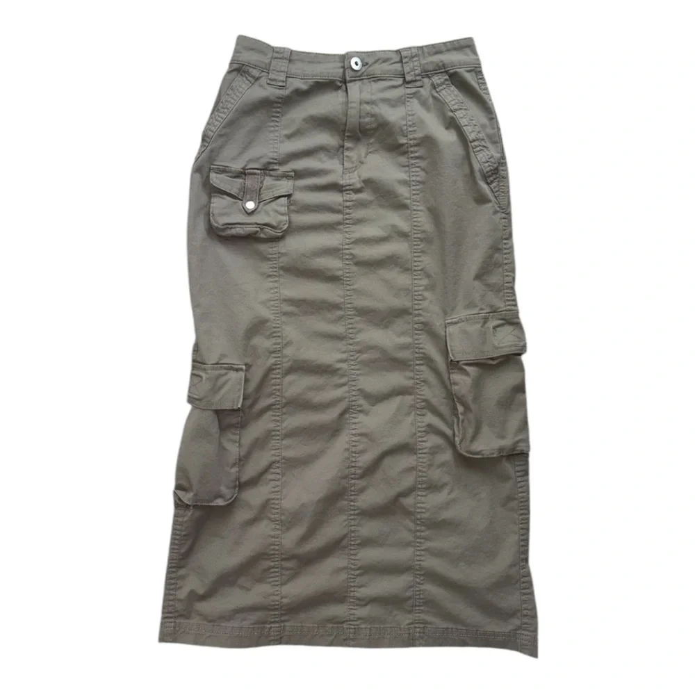 Cotton On Olive Cargo Utility Maxi Skirt